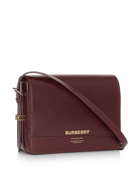 Burberry Oxblood Leather Small Grace Crossbody Bag.